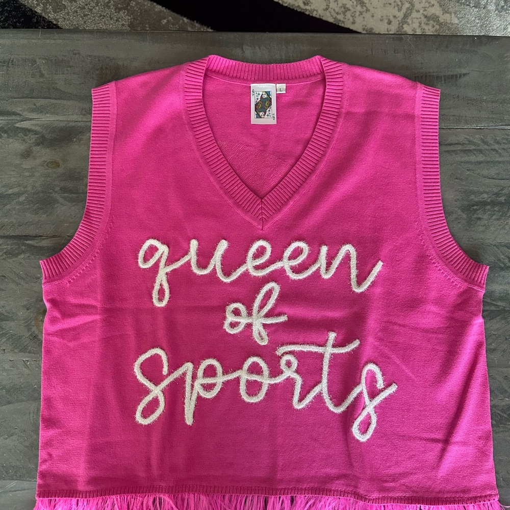 QUEEN OF SPARKLES Pink Queen of Sports sweater vest